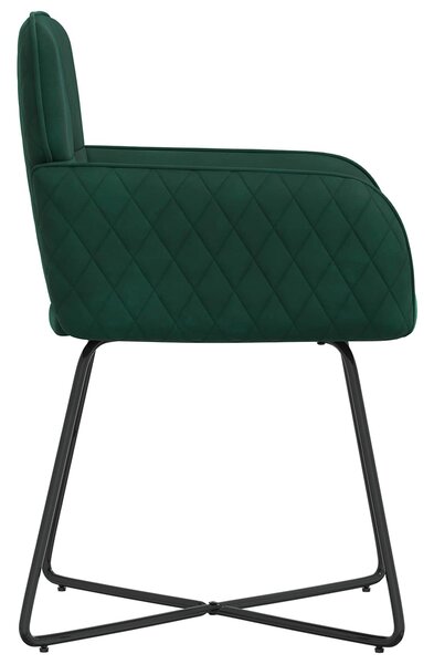 VidaXL Étkező Székek 6 db Bársony Sötétzöld 59 x 56,5 x 86 cm