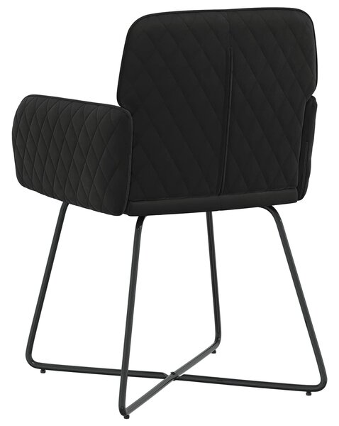 VidaXL Étkező Székek 4 db Bársony Fekete 59 x 56,5 x 86 cm