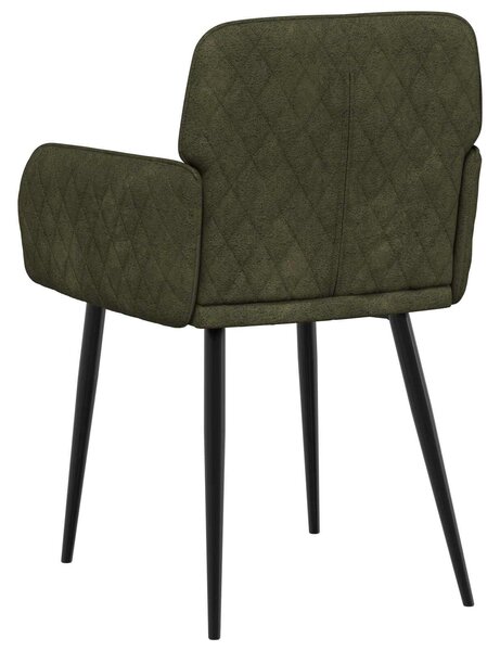 VidaXL Étkező Székek 2 db Műsuede Bőr Katonai zöld 59x56,5x85cm