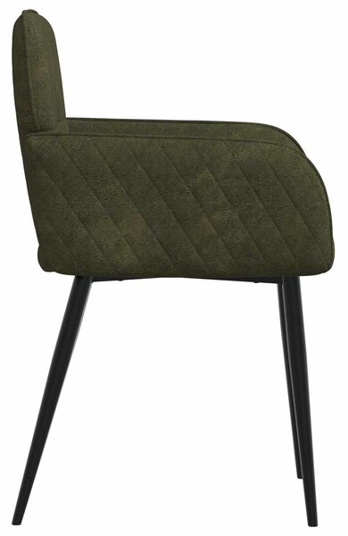 VidaXL Étkező Székek 2 db Műsuede Bőr Katonai zöld 59x56,5x85cm