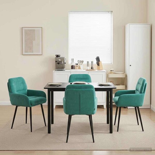 VidaXL Étkező Székek 4 db Bársony Türkiz 59 x 59,5 x 90 cm