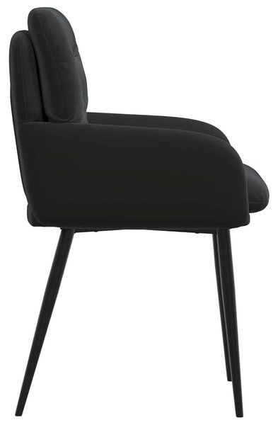 VidaXL Étkező Székek 6 db Bársony Fekete 59 x 59,5 x 90 cm
