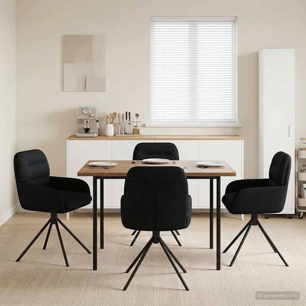 VidaXL Forgós Étkezős Székek 4 db Műbőr Fekete 59 x 59,5 x 90 cm