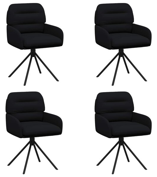 VidaXL Forgós Étkezős Székek 4 db Műbőr Fekete 59 x 59,5 x 90 cm