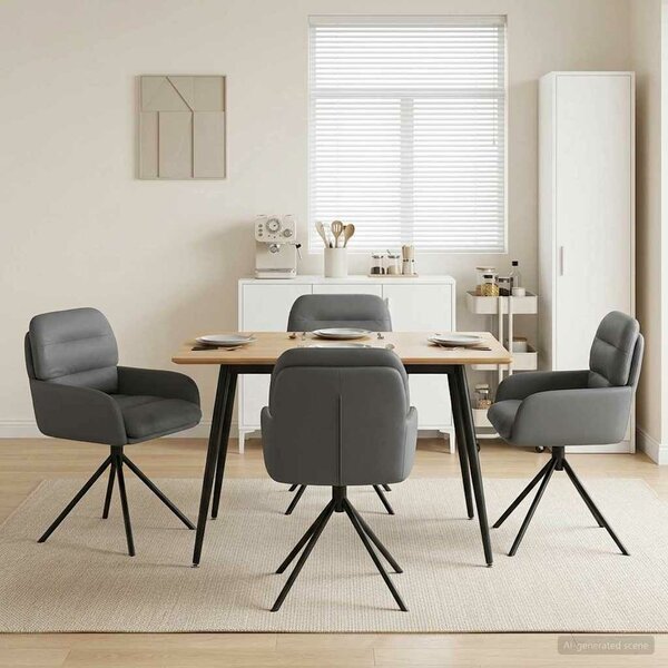 VidaXL Forgós Étkezős Székek 4 db Műbőr Szürke 59 x 59,5 x 90 cm