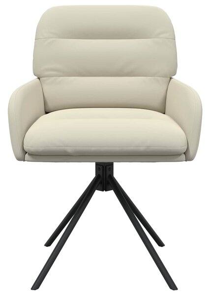 VidaXL Forgós Étkezős Székek 4 db Műbőr Krémszínű 59 x 59,5 x 90 cm
