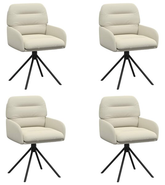 VidaXL Forgós Étkezős Székek 4 db Műbőr Krémszínű 59 x 59,5 x 90 cm