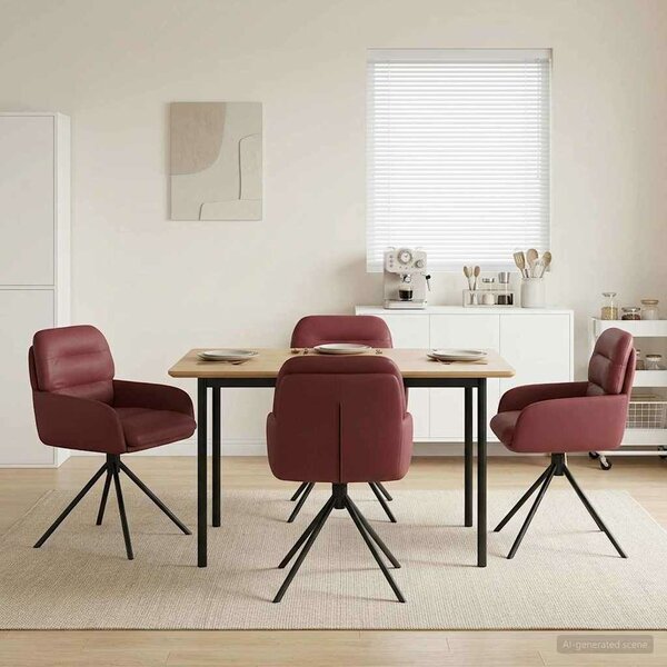 VidaXL Forgós Étkezős Székek 4 db Műbőr Bordó 59 x 59,5 x 90 cm