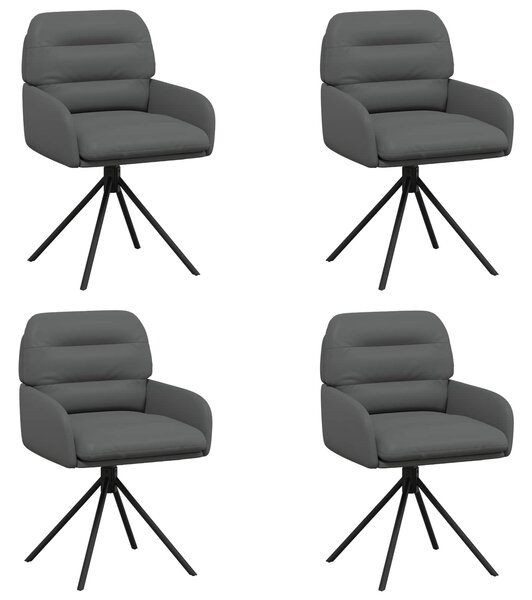 VidaXL Forgós Étkezős Székek 4 db Műbőr Szürke 59 x 59,5 x 90 cm