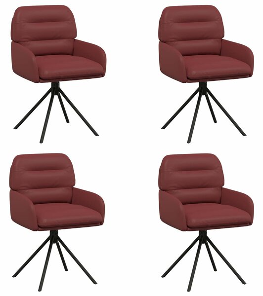 VidaXL Forgós Étkezős Székek 4 db Műbőr Bordó 59 x 59,5 x 90 cm
