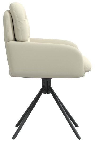 VidaXL Forgós Étkezős Székek 4 db Műbőr Krémszínű 59 x 59,5 x 90 cm