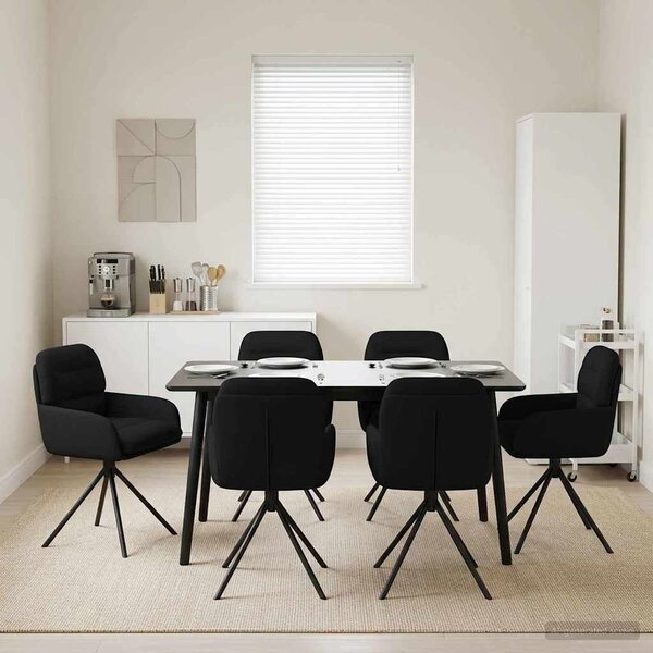 VidaXL Forgós Étkezős Székek 6 db Műbőr Fekete 59 x 59,5 x 90 cm