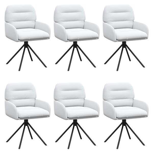 VidaXL Forgós Étkezős Székek 6 db Műbőr Fehér 59 x 59,5 x 90 cm