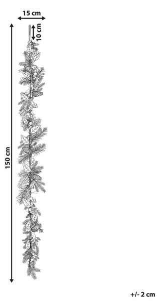 Karácsonyi girland IRUN 150 cm Piros