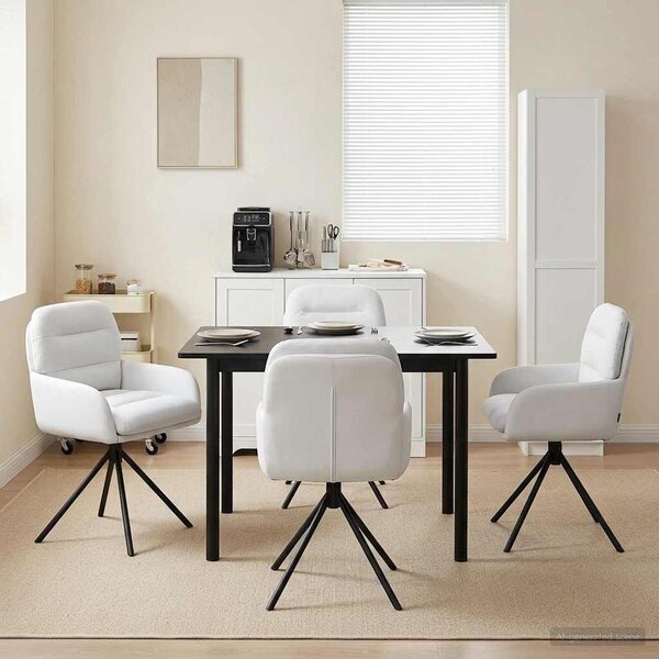 VidaXL Forgós Étkezős Székek 4 db Műbőr Fehér 59 x 59,5 x 90 cm