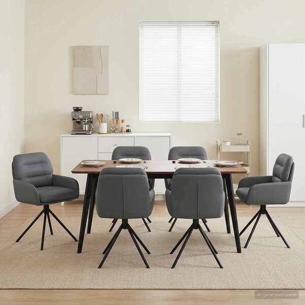 VidaXL Forgós Étkezős Székek 6 db Műbőr Szürke 59 x 59,5 x 90 cm