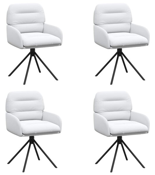 VidaXL Forgós Étkezős Székek 4 db Műbőr Fehér 59 x 59,5 x 90 cm