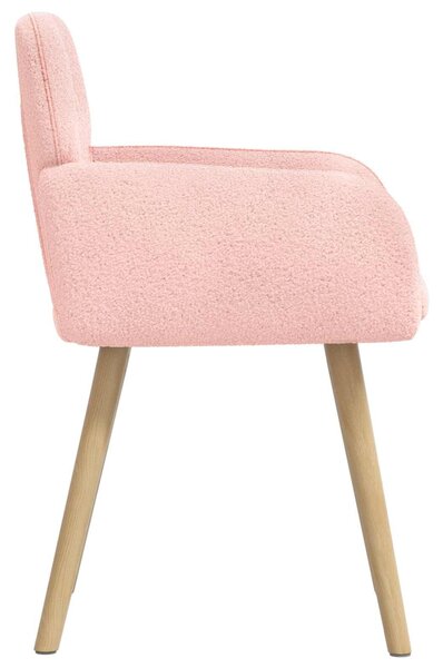 VidaXL Étkező Székek 4 db Bouclé Rózsaszín 59 x 57 x 85 cm