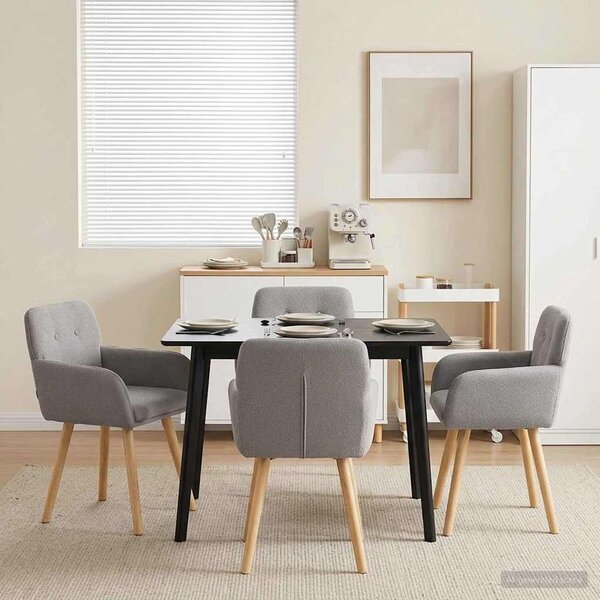 VidaXL Étkező Székek 4 db Bouclé Világosszürke 59 x 57 x 85 cm