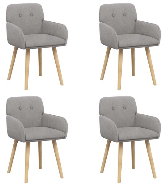 VidaXL Étkező Székek 4 db Bouclé Világosszürke 59 x 57 x 85 cm