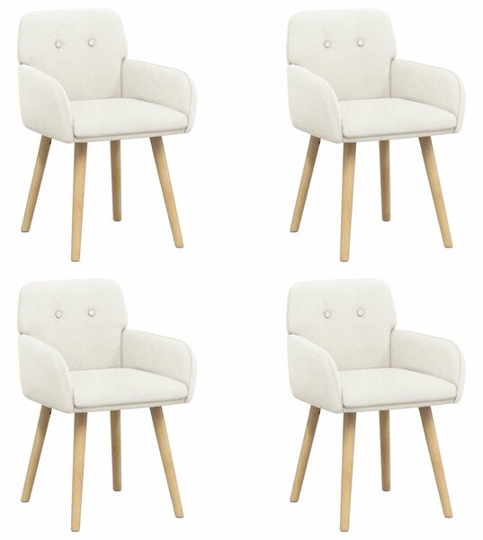 VidaXL Étkező Székek 4 db Bouclé Krémszínű 59 x 57 x 85 cm
