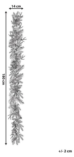Karácsonyi girland LED KAMERUN 180 cm Zöld