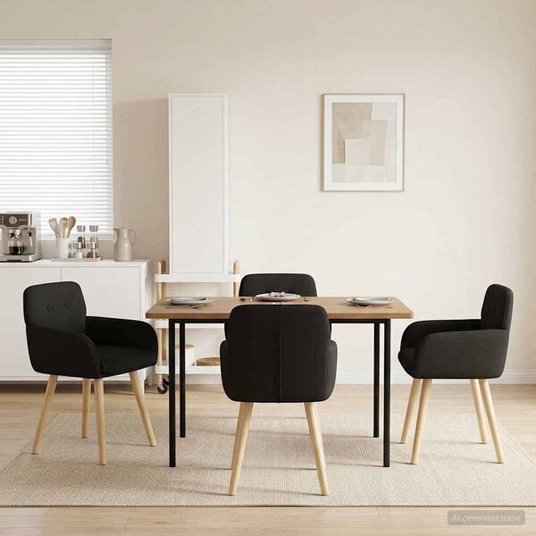 VidaXL Étkező Székek 4 db Bouclé Fekete 59 x 57 x 85 cm