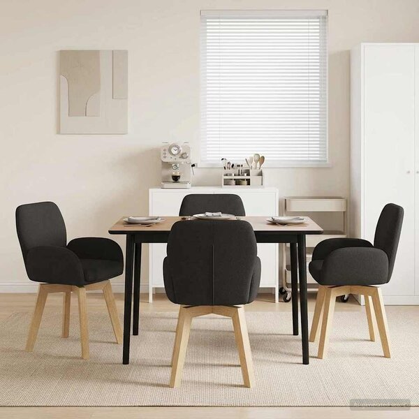 VidaXL Forgós Étkezős Székek 4 db Bouclé Fekete 54 x 58 x 87 cm