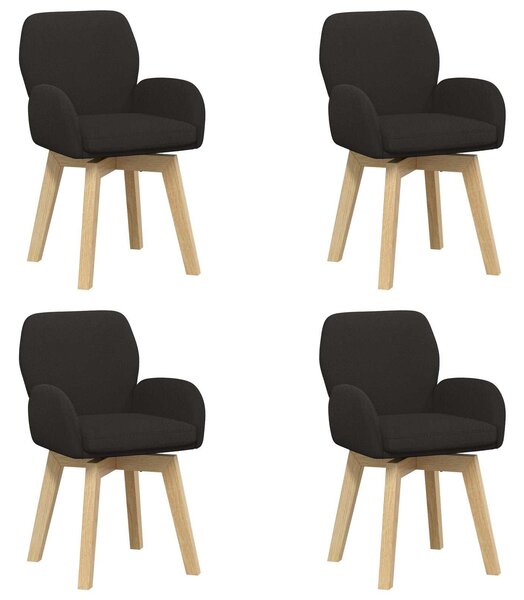 VidaXL Forgós Étkezős Székek 4 db Bouclé Fekete 54 x 58 x 87 cm