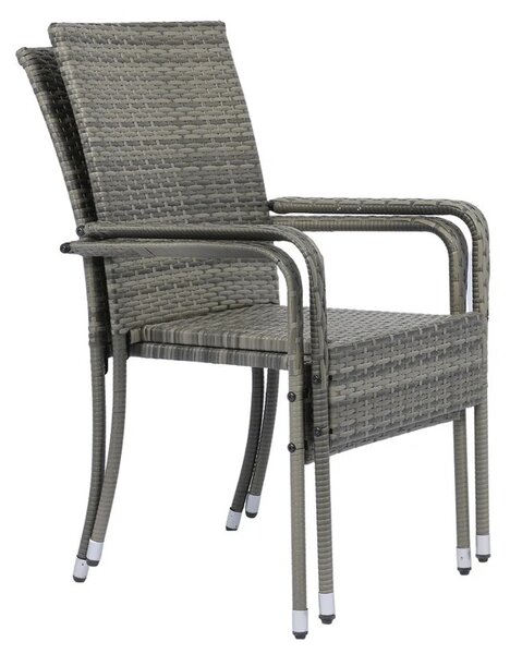 Juskys Yoro rattan székek 2 darabos - szürke