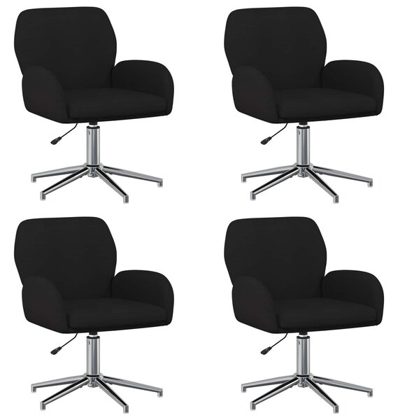 VidaXL Forgós Íróasztali Székek 4 db 54 x 58 x 90 cm Fekete Szövet