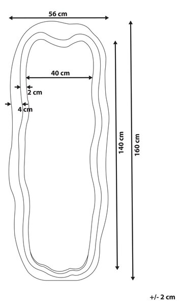 Falitükör BEAUNE 56 cm 160 cm Bársony Kék