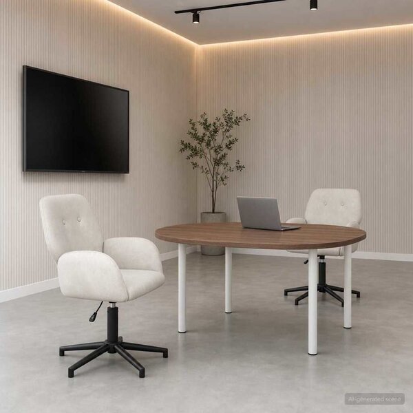 VidaXL Forgós Íróasztali Székek 2 db 54 x 55 x 90 cm Krémszínű Bársony