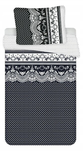 Polipamut ágyneműhuzat 2 ágyra CANZONE BLACK, fekete Ágyneműhuzat mérete: 2 db 70 x 90 cm | 2 db 140 x 200 cm