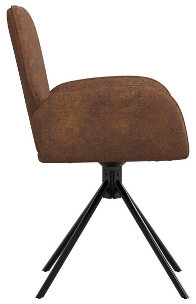 VidaXL Forgós Étkezős Székek 4 db Műsuede Bőr Barna 54 x 55 x 86 cm