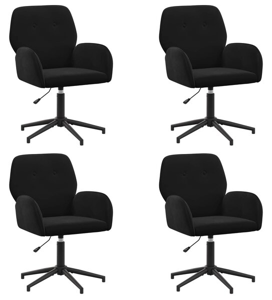 VidaXL Forgós Íróasztali Székek 4 db 54 x 55 x 90 cm Fekete Bársony