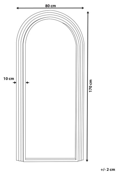 Falitükör DIJON 80 cm 170 cm Keményfa Törtfehér