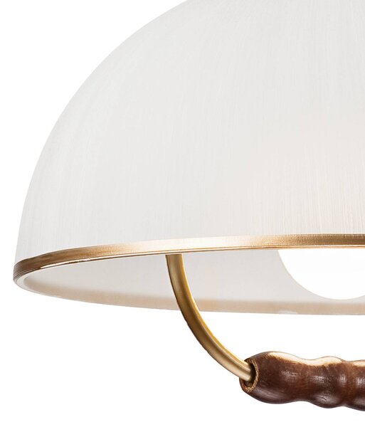 Lamkur Ilsa lógó világítás, fehér/arany, Ø 30 cm, magasság állítható, dimmelhető, Sárgaréz / arany, Konyha, Üveg, Vidéki otthon / Rusztikus