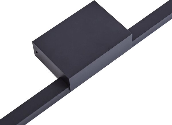 Lucande LED tükörlámpa Kivana, fekete, fém, 120cm IP44, Fekete, Fürdőszoba, Alumínium, Modern