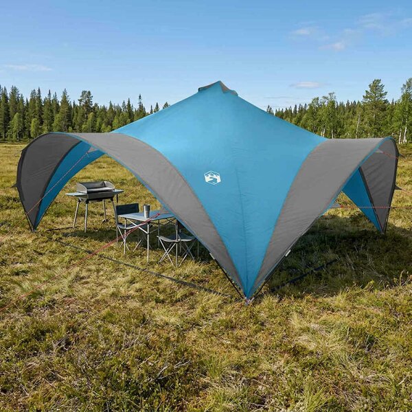 VidaXL Partysátor tetővel Kék 600 x 600 x 400 cm Poliészter és acél