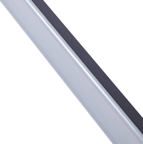 Lucande LED tükörlámpa Kivana, fekete, fém, 120cm IP44, Fekete, Fürdőszoba, Alumínium, Modern
