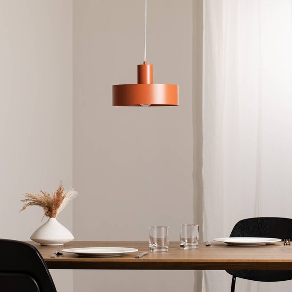 SIGMA Lógó világítás Rif M, téglavörös, 1 izzó, Ø 25 cm, acél, dimmelhető, Piros, Nappali / Étkező, fém, Modern