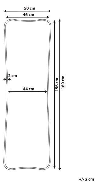 Falitükör BRIEUC 50 cm 160 cm Arany