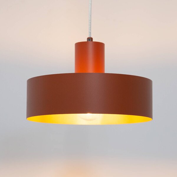 SIGMA Lógó világítás Rif M, téglavörös, 1 izzó, Ø 25 cm, acél, dimmelhető, Piros, Nappali / Étkező, fém, Modern