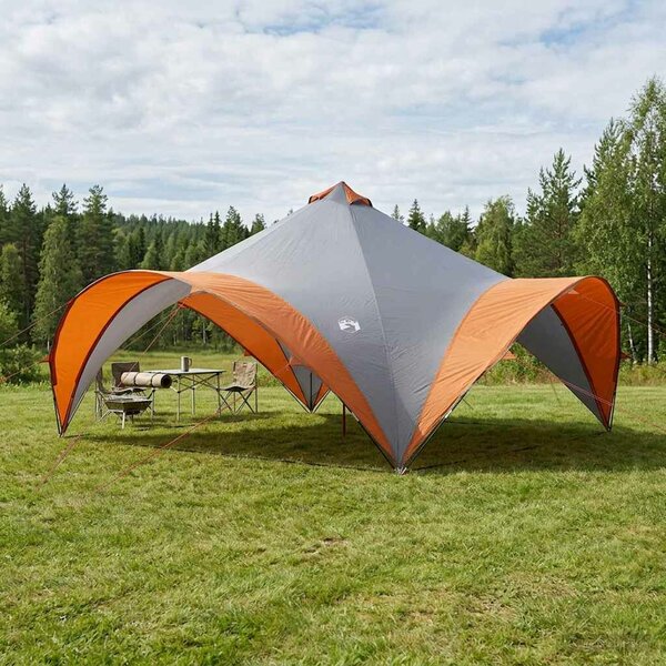 VidaXL Partysátor tetővel Szürke és narancs 600 x 600 x 400 cm