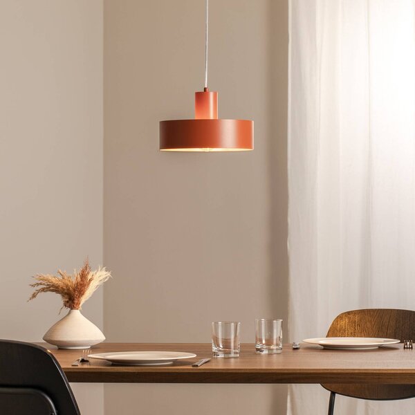 SIGMA Lógó világítás Rif M, téglavörös, 1 izzó, Ø 25 cm, acél, dimmelhető, Piros, Nappali / Étkező, fém, Modern