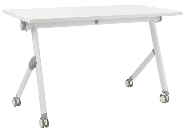 Összecsukható íróasztal BENDI Fehér 120 cm 60 cm kerekekkel