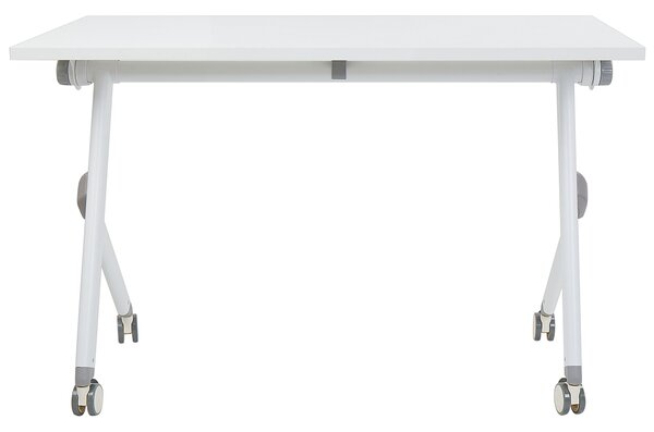 Összecsukható íróasztal BENDI Fehér 120 cm 60 cm kerekekkel