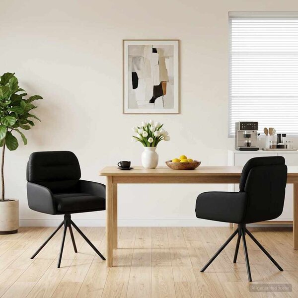 VidaXL Forgós Étkezős Székek 2 db Műbőr Fekete 59 x 59,5 x 90 cm