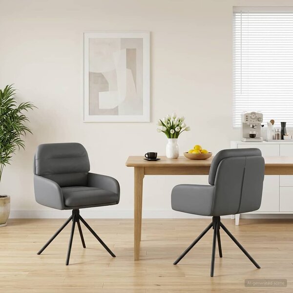 VidaXL Forgós Étkezős Székek 2 db Műbőr Szürke 59 x 59,5 x 90 cm